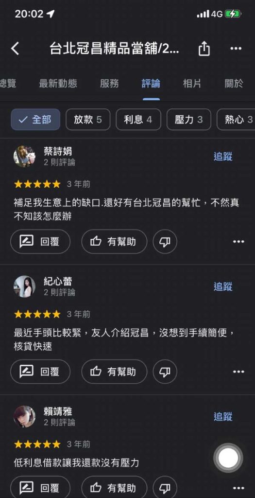 台北當舖-冠昌當舖-google地圖商家